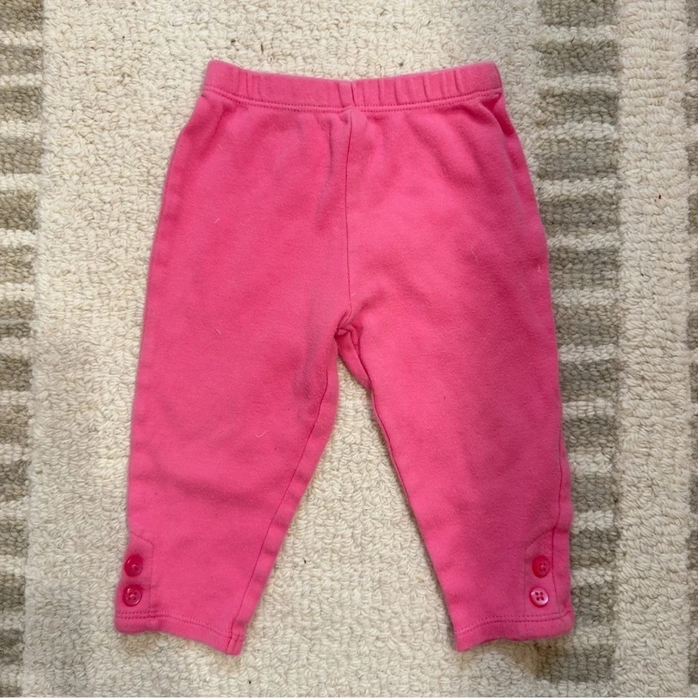 Pink Bottoms with Button Hem Details